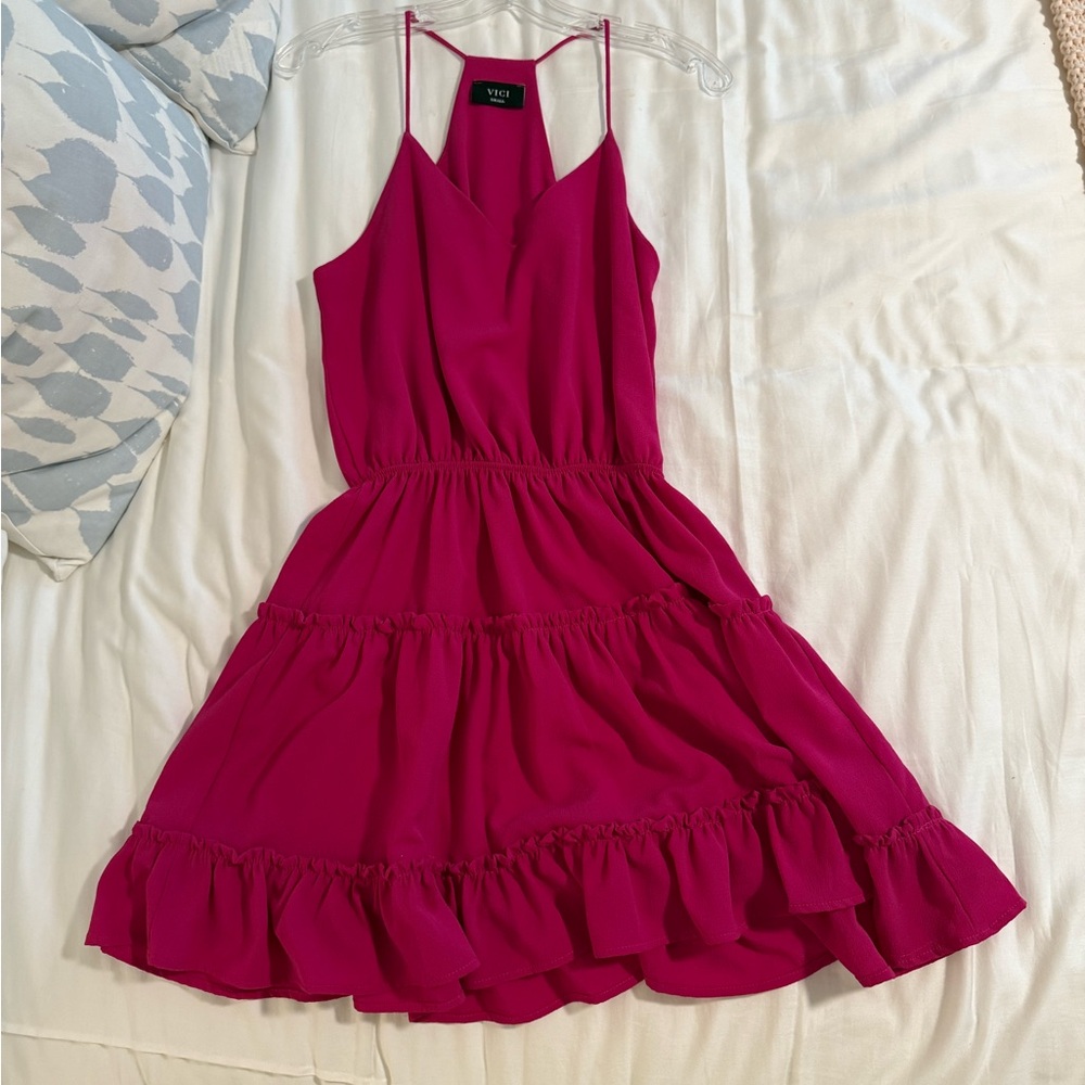 Vici Pink Ruffle Dress